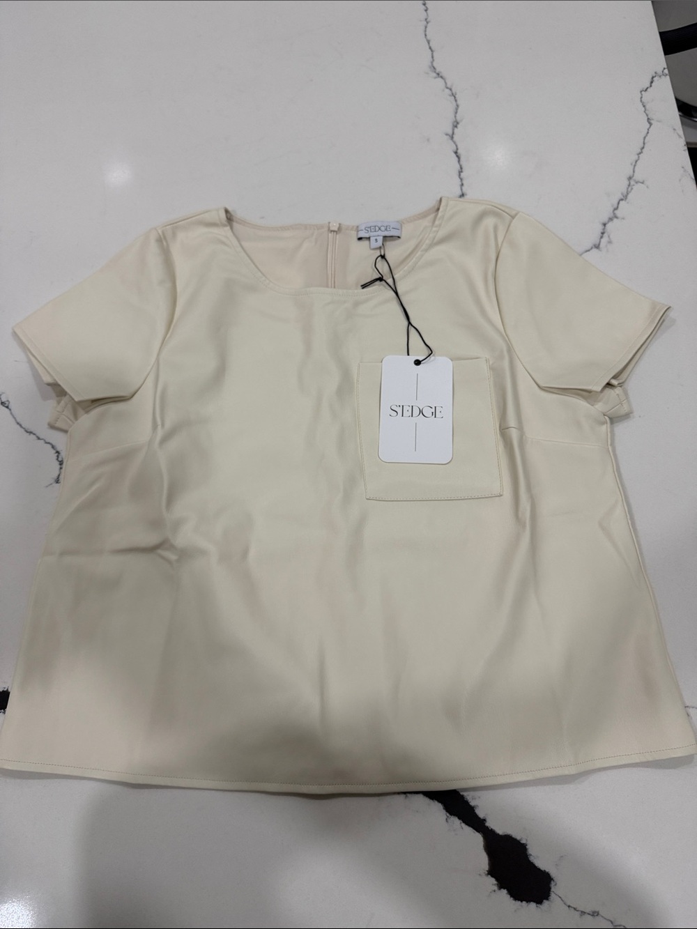 edge Cream Short Sleeve Pocket Tee